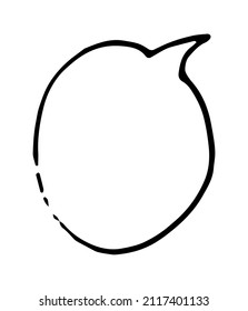 Vector isolated speech bubble element, hand-drawn in the style of a comic book with an isolated black outline on a white background with an empty space for text. a drawn round comic book template 