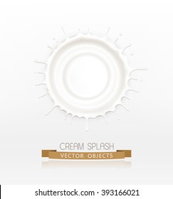 salpicadura vectorial aislada de crema agria