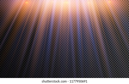 Vector isolated spotlight. Light effect. Glow light effect. Vector illustration. Christmas flash Concept.