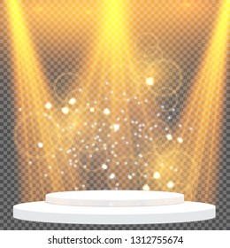 Vector isolated spotlight. Light effect. Glow light effect. Vector illustration. Christmas flash Concept.