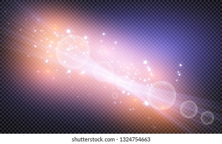 Vector isolated spotlight. Light effect. Glow light effect. Vector illustration. Christmas flash Concept.