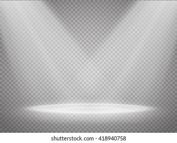 Vector isolated spotlight. Scene illumination. Light effect