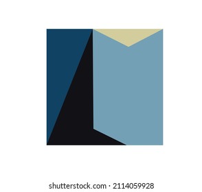 Vector isolated square abstract colour painting. Hardedge contemporary art