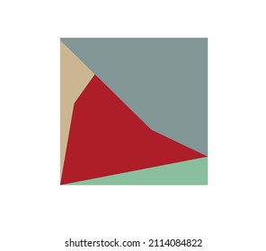 Vector isolated square abstract colour painting. Hardedge contemporary art
