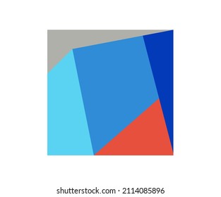 Vector isolated square abstract colour painting. Hardedge contemporary art