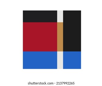 Vector isolated square abstract colour painting. Hard edge contemporary art