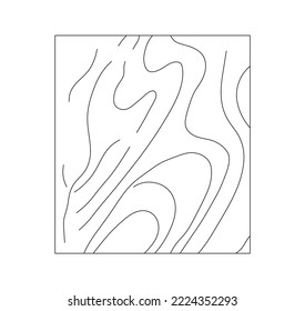 Vector isolated square wooden texture piece item colorless black and white contour line easy drawing