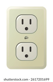A vector isolated standard North American type of wall socket