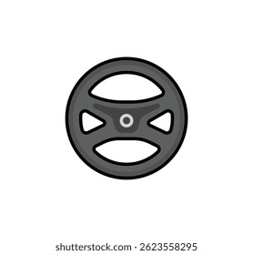 Vector isolated steering wheel icon