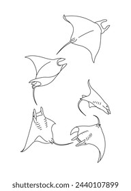 diseño de contorno de raya aislado vectorial