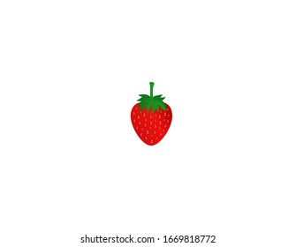 Vector aisló fresa sobre fondo blanco. Frutos de fresa o fresas de jardín icono de color plano. baya orgánica de granja fresca utilizada para revistas, afiches, páginas web. Fruta dulce realista.