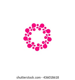 Vector isolated sun logo design template. Abstract dots symbol. Icon round shape.