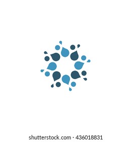 Vector isolated sun logo design template. Abstract dots symbol. Icon round shape.