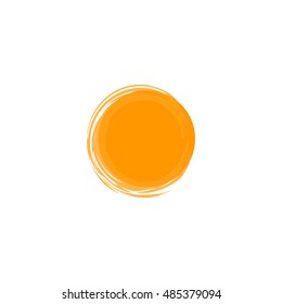 Vector isolated sun logo design template. Abstract dots symbol. Round unusual shape