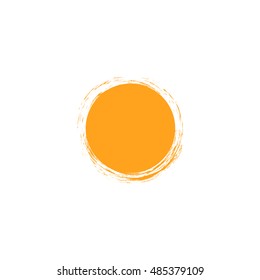 Vector isolated sun logo design template. Abstract dots symbol. Round unusual shape