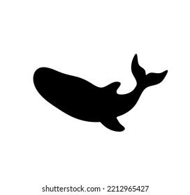 Vector isolated swimming floating whale dolphin killer whale colorless black and white outline silhouette shadow shape