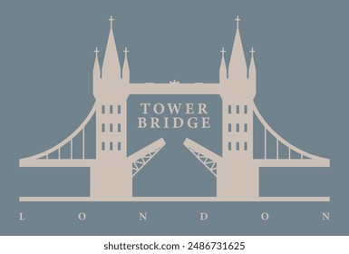 Vector isolated symbol Tower Bridge in London UK