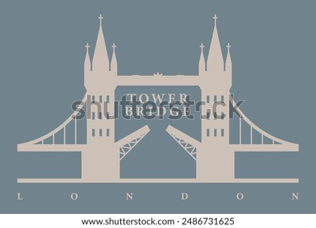 Vector isolated symbol Tower Bridge in London UK