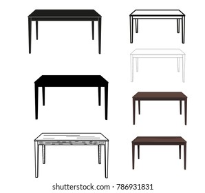 vector, isolated table set, sketch