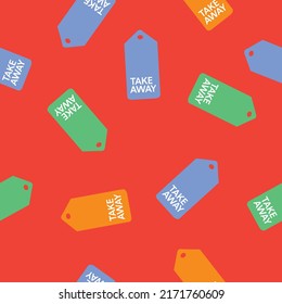 Vector Isolated Take Away Seamless Pattern Background or Wallpaper