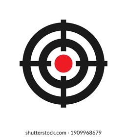 Vector Isolated Target Crosshair Graphic On White