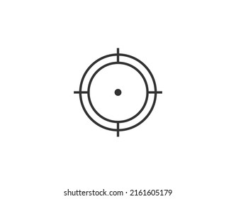 Vector Isolated Target Crosshair Graphic on White