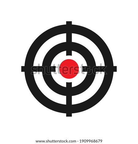 Vector Isolated Target Crosshair Graphic on White