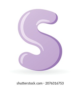 Vector isolated template cartoon letter S of the English alphabet.