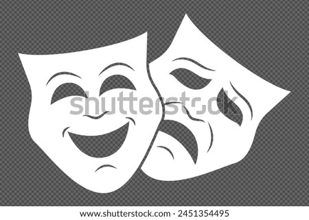 Vector isolated theatre mask icon set