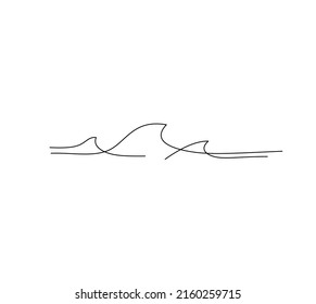 Vector isolated three line waves colorless black line simple graphic drawing