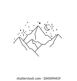 Vector Isolated Three Mountain Peaks Contour Stock Vector (Royalty Free ...