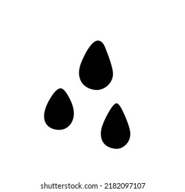 Vector isolated three rounded drops colorless black outline silhouette stencil