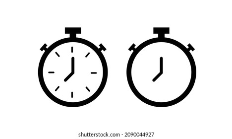 Vector Isolated Time and clock line icons. Set of vector linear icons.