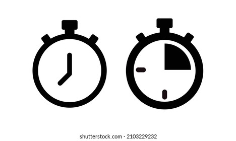 Vector Isolated Time and clock line icons. Set of vector linear icons.