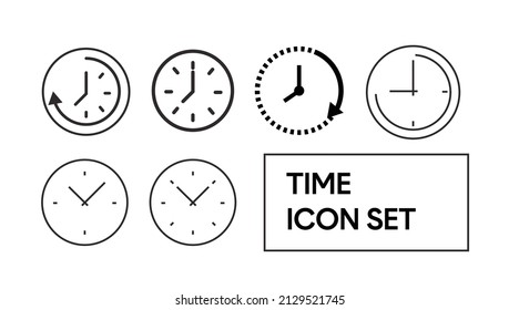 Vector Isolated Time and clock line icons. Set of vector linear icons.