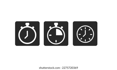 Vector Isolated Time and clock line icons. Set of vector linear icons.