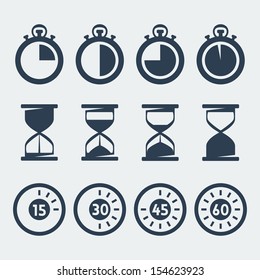 Vector isolated timers icons set