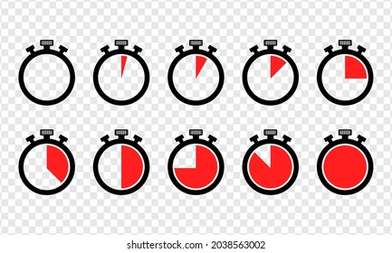 Vector isolated timers icons set