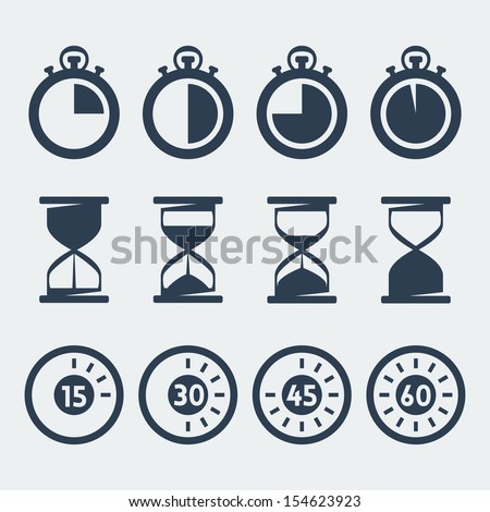 Vector isolated timers icons set