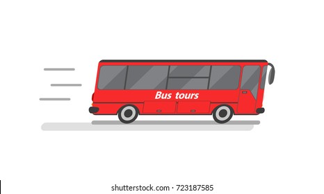 Vector isolated tour bus on white background