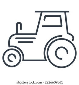 Vector isolated tractor icon.  Transport equipment for gardening.