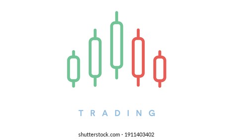Vector Isolated Trading Icon or Illustration, with Candles or Candlesticks svg