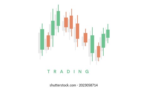 Vector Isolated Trading Icon or Illustration, with Candles or Candlesticks