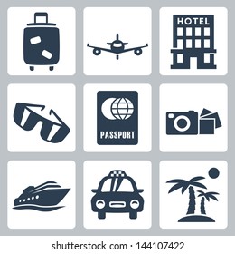 Vector isolated travel icons set