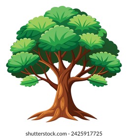 Vector of Isolated tree on white background.