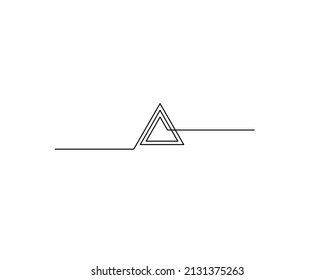 Vector isolated triangular spiral line minimalism graphic symbol