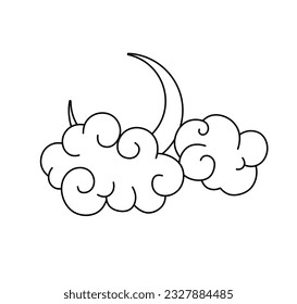 Vector isolated two clouds