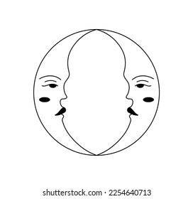Vector isolated two crescent