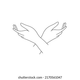 Vector Isolated Two Crossed Human Hands Stock Vector (Royalty Free ...