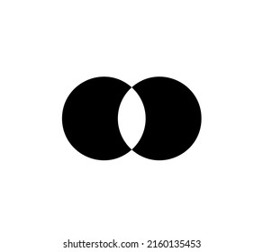 Vector Isolated Two Intersected Black Circles Stock Vector (Royalty ...
